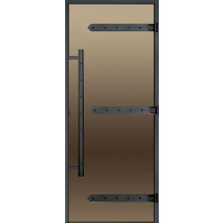 Saunan lasiovi Harvia Legend, 8x21, mäntykarmeilla, pronssi