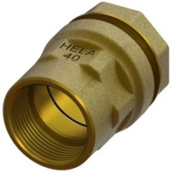 Muoviputkenliitin, Hela 212, messinki, suoraliitin, sisäkierre, 1/2"x20mm