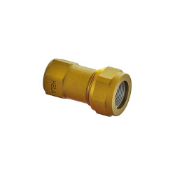 Teräsputkiliitin Hela 6050, messinki, suoraliitin, sisäkierre, 3/8"x3/8" (16.7-17.5mm)