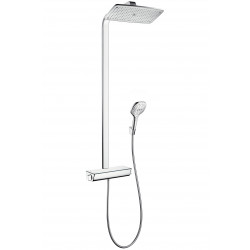 Sadesuihkusetti Hansgrohe Raindance Select 360 Showerpipe, termostaattihanalla, suihkupää ø360mm, vettä säästävä, kiiltävä kromi