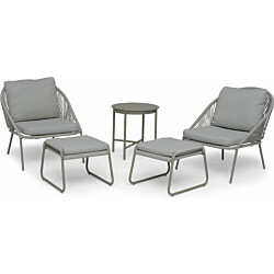 Oleskeluryhmä Hillerstorp Holmsund, 2 nojatuolia + 2 rahia + pöytä, beige/harmaa