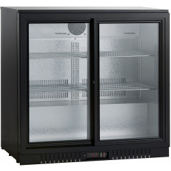 Jääkaappi lasiovella Scandomestic SC211SLE, 90cm, musta