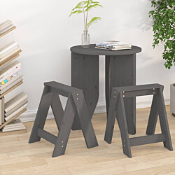 Jakkarat 2 kpl 40x40x45 cm mänty harmaa