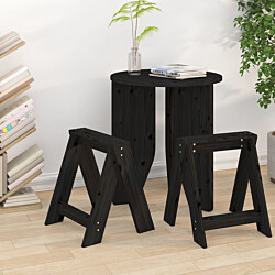 Jakkarat 2 kpl 40x40x45 cm mänty musta