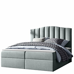 Jenkkisänky LINDOS 180x200 + sijauspatja, harmaa (0141)