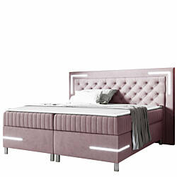 Jenkkisänky TANGO 5 140x200 + LED, pinkki (3520)