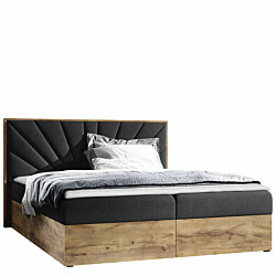 Jenkkisänky WOOD 7 140x200 + sijauspatja, musta (6125)