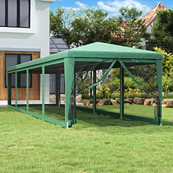 Juhlateltta 10 verkkosivuseinää 3x12 m HDPE vihreä