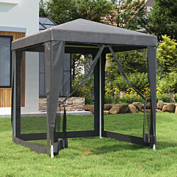 Juhlateltta 4 verkkosivuseinää 2x2 m HDPE antrasiitti