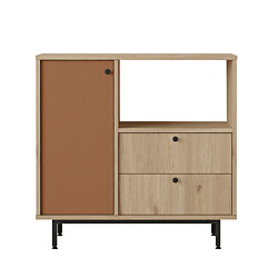 Aamiaiskaappi Linento Furniture RE1, tammi/tiilenpunainen