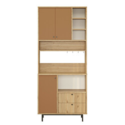 Aamiaiskaappi Linento Furniture RE6, tammi/tiilenpunainen