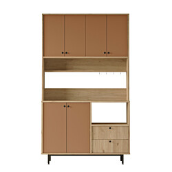 Aamiaiskaappi Linento Furniture RE7, tammi/tiilenpunainen