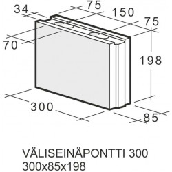 Väliseinäpontti Weber Kahi 300, 300x85x198mm, 1kpl