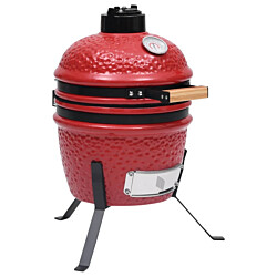 Kamado 2-in-1 grilli/savustin keramiikka 56 cm punainen