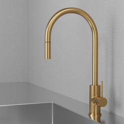 Keittiöhana Scandtap Steel Accent Sand D, pesukoneventtiilillä, messinki