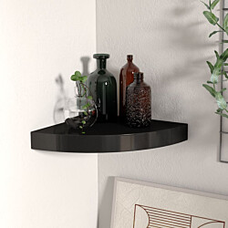 Kelluva kulmahylly 25x25x3,8 cm MDF musta