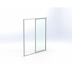 Terassin lasiliukuovi Keraplast 1-os. 2100x915mm, kirkas/valkoinen, sisäpuolinen nuppilukitus