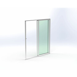Terassin lasiliukuovi Keraplast 2-os. 2100x1945mm, kirkas/valkoinen, sisäpuolinen nuppilukitus