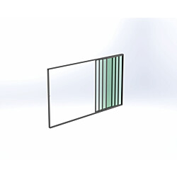 Terassin lasiliukuovi Keraplast 4-os. 2100x3800mm, kirkas/harmaa, sisäpuolinen nuppilukitus