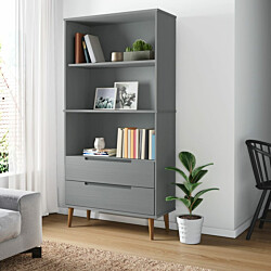 Kirjahylly Molde 85x35x170,5 cm mänty harmaa