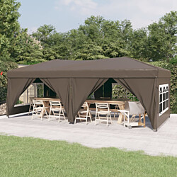 Kokoontaittuva juhlateltta sivuseinillä 2 3x6 m taupe