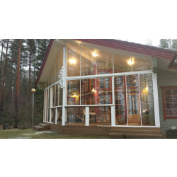 Terassin liukuovi Maakunnan Lasi, 2 osaa, eri värejä, mittatilaus