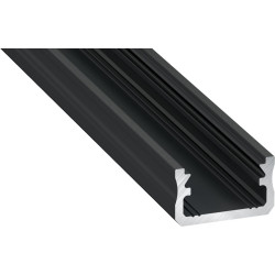 LED-asennusprofiili Lumines A, 16x9.28x2020mm, anodisoitu musta