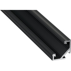 LED-asennusprofiili Lumines Kulma C, 23.3x11,8x2020mm, anodisoitu musta