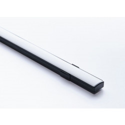 LED-asennuslista FTLIGHT Regular, läpikuultava kansi, 2000x17x8mm, musta