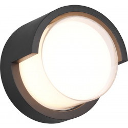 LED-ulkoseinävalaisin Trio Puno, pyöreä, mattamusta