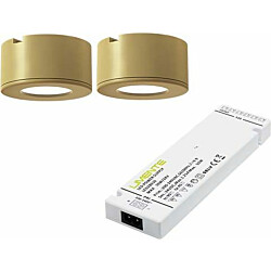LED-valaisinsetti Limente LED-LETO, 2 kpl, 4000K, messinki