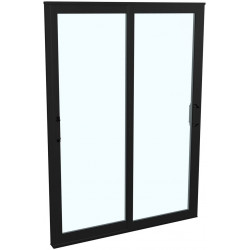 Terassin liukuovi Landskap Robust, ympärivuotinen, 2 lasia, 2 osaa, 2550 mm, musta