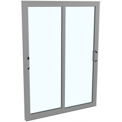 Terassin liukuovi Landskap Robust, ympärivuotinen, 2 lasia, 2 osaa, 2650 mm, harmaa