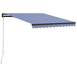 Manuaalisesti sisäänkelattava markiisi 350x250 cm sininen/valkoinen