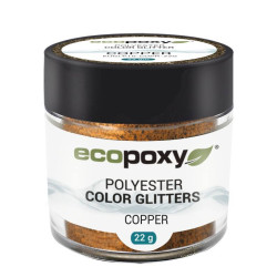 Väriglitteri EcoPoxy Polyester Color Glitter 22g, kupari