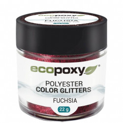 Väriglitteri EcoPoxy Polyester Color Glitter 22g, fuksia