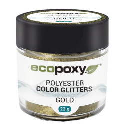 Väriglitteri EcoPoxy Polyester Color Glitter 22g, kulta