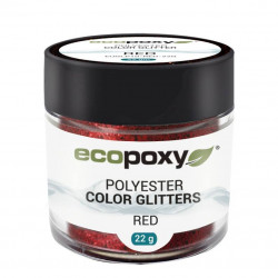 Väriglitteri EcoPoxy Polyester Color Glitter 22g, punainen