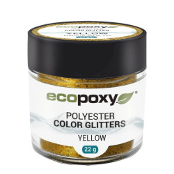 Väriglitteri EcoPoxy Polyester Color Glitter 22g, keltainen
