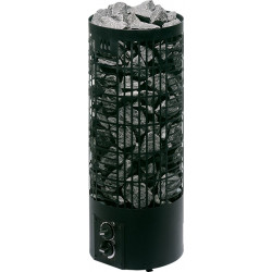 Sähkökiuas Mondex Tahko M, 9.0kW, 8-15m³, kiinteä ohjaus, musta