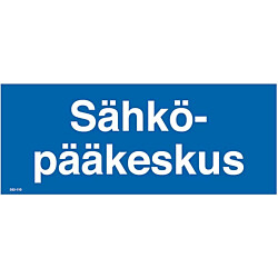 Merkintätarra "Sähköpääkeskus", 10x4cm