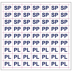 Merkintätarrat "SP, "PP", "PL"