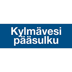 Merkintätarra "Kylmävesi pääsulku", 20x5cm
