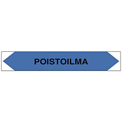 Merkintätarra/putkistotarra "Poistoilma", 16x2.5cm, 5kpl