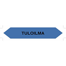 Merkintätarra/putkistotarra "Tuloilma", 16x2.5cm, 5kpl