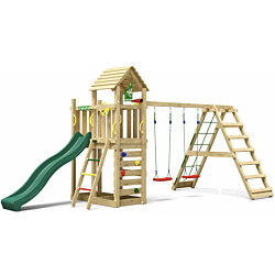 Leikkitornikokonaisuus Jungle Gym Safari, 2-Climb Module 200, tummanvihreä liukumäki