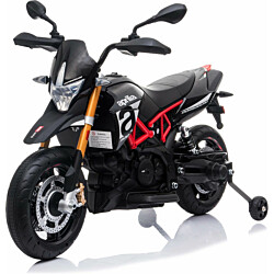 Lasten sähkömoottoripyörä Nordic Play Speed Aprilia Dorsoduro 900, 12V, musta