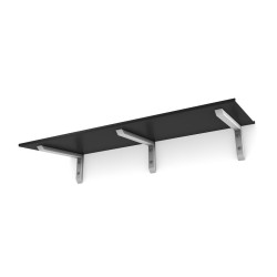 Ovikatos Designtak Easy Collection Bold, 200cm, musta alumiini, valkoinen kannake