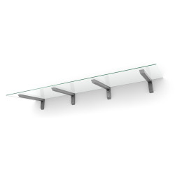 Ovikatos Designtak Easy Collection Bold Small, 250cm, kirkas lasi, hopea kannake