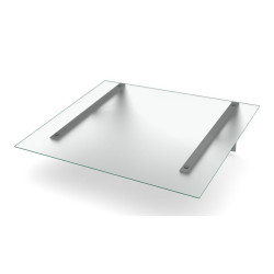 Ovikatos Designtak Easy Collection Delta, 150cm, huurrettu lasi, hopea kannake